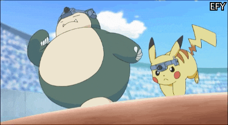 Snorlax Racing Pikachu — Reaction meme