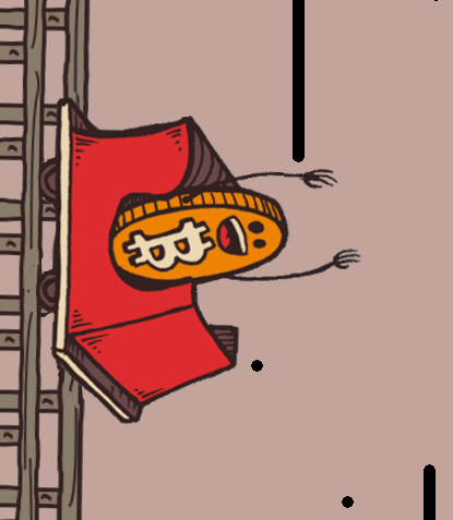 Bitcoin roller coaster down — Reaction meme