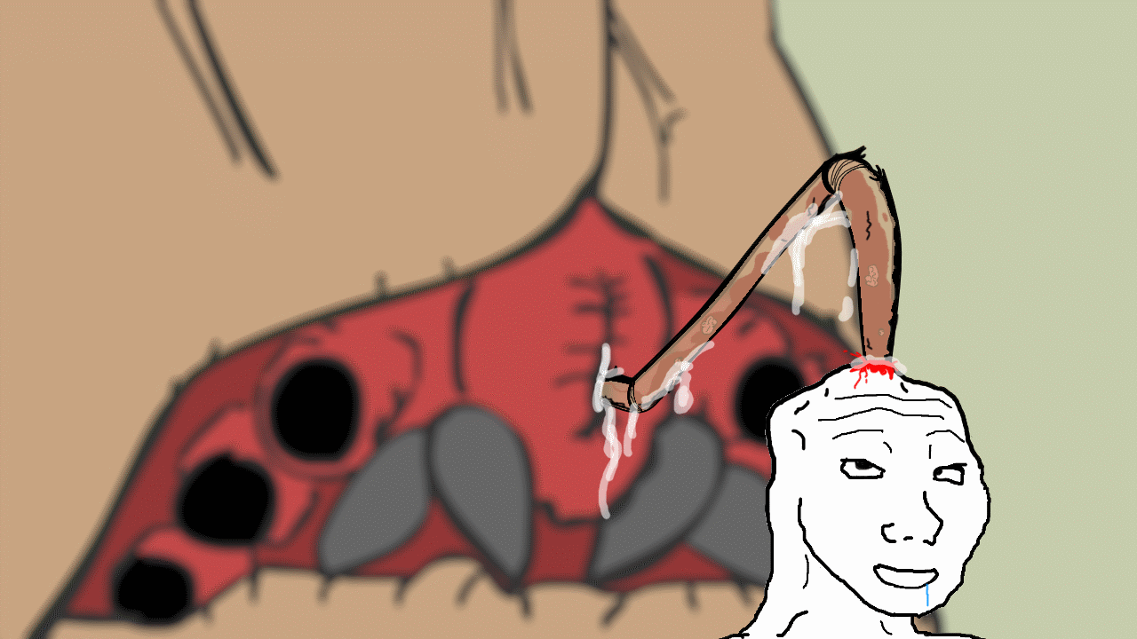 Brainlet brain eaten by bug — Brainlet meme