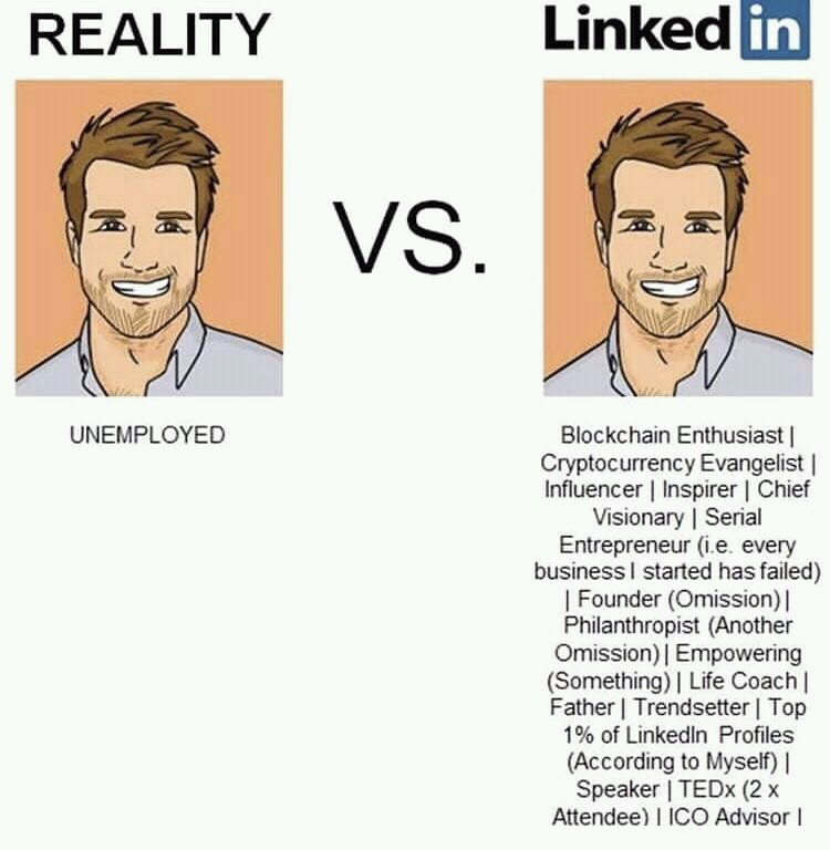 Blockchain enthusiast linkedin — Reaction meme