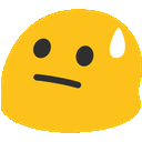 Sweating emoji face — Reaction meme