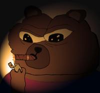 Bobo lighting cigar in dark — Bobo meme