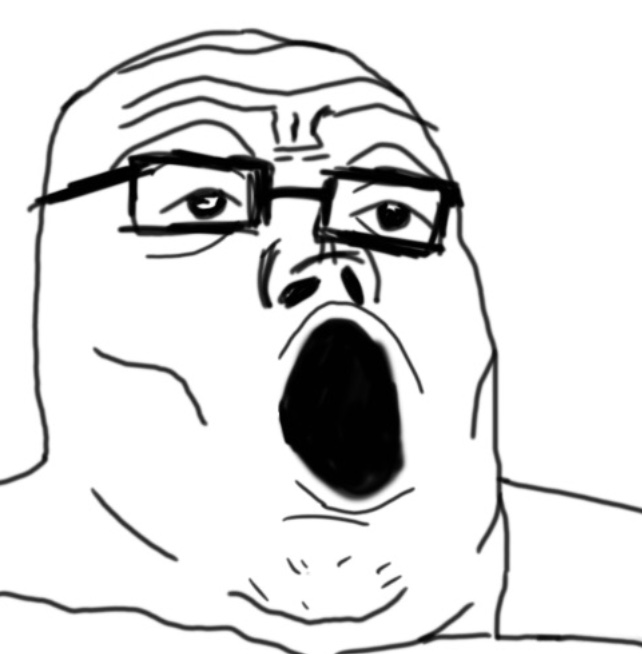 Wojak fat soy boy howling — Wojak meme