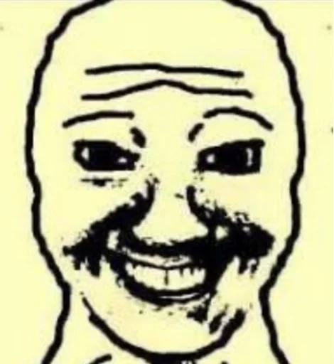 Wojak moustache grin Cali Pack 3 sticker — Sticker Packs meme