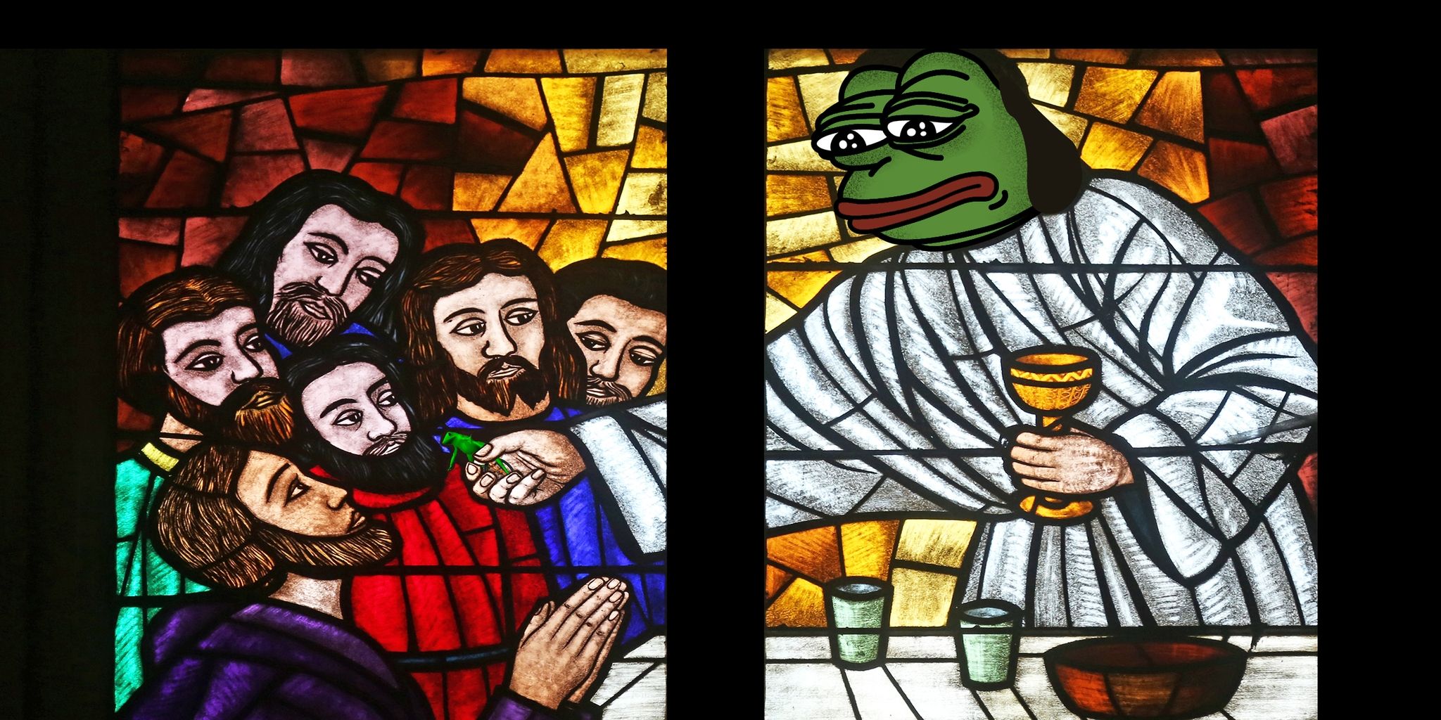 Pepe jesus stained glass window — Pepe meme