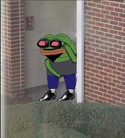 Pepe binoculars grabbing jeans — Pepe meme