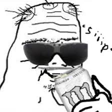 Boomer sips monster — Boomer meme