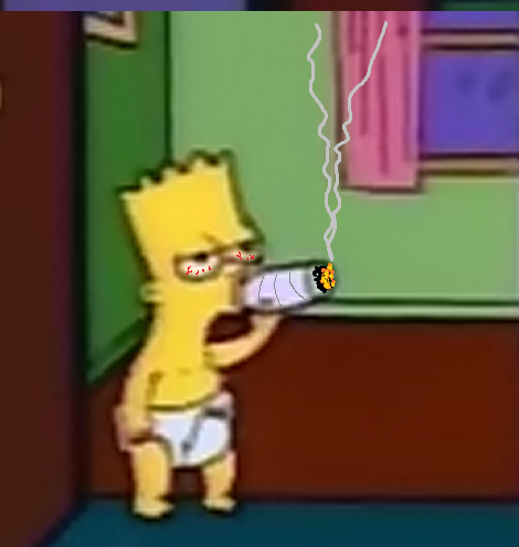 Bart simpson smoking blunt — Reaction meme