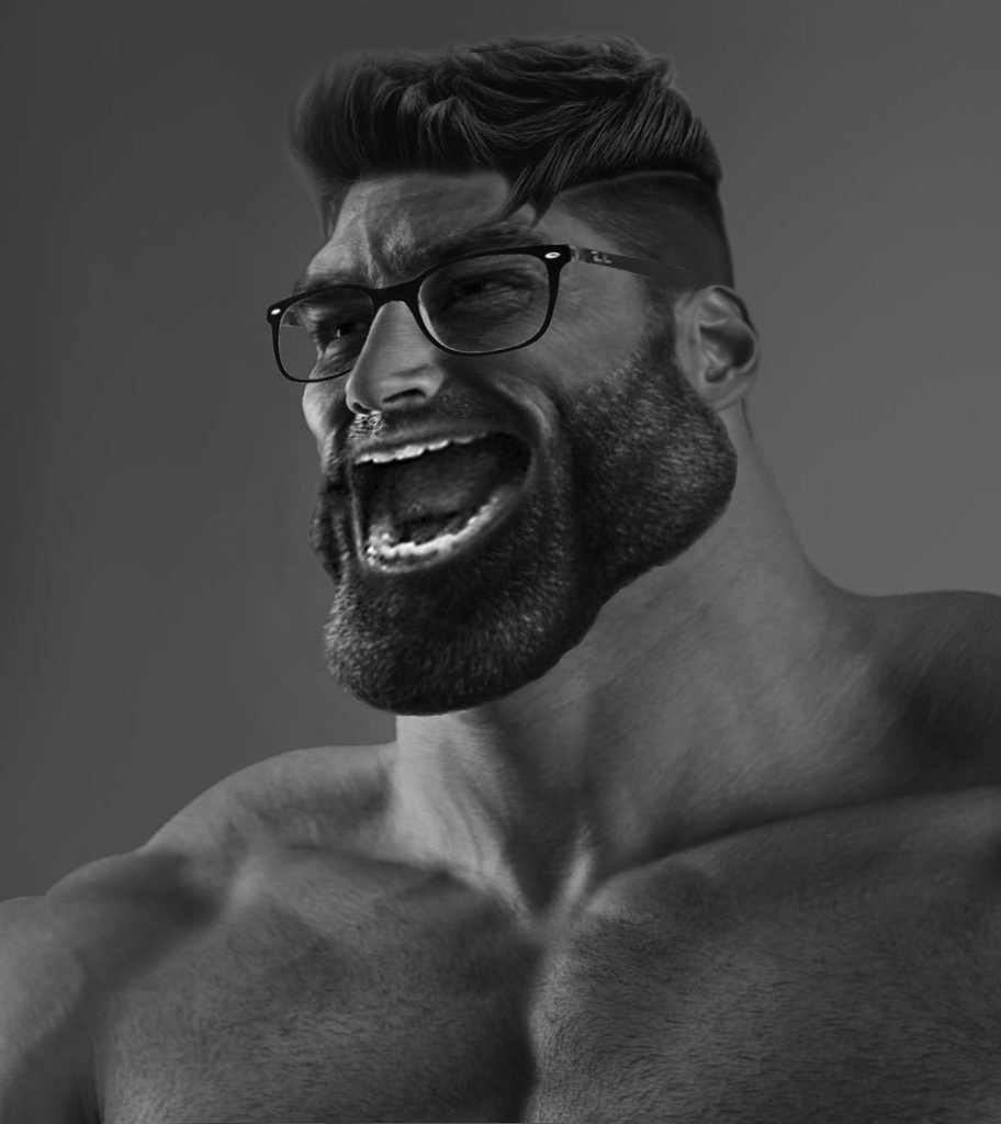 Chad wide jaw glasses — Reaction meme