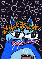 Toshi cat flower crown — $TOSHI meme