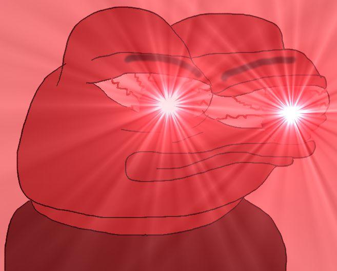 Pepe angry red eyes bloodshot — Pepe meme
