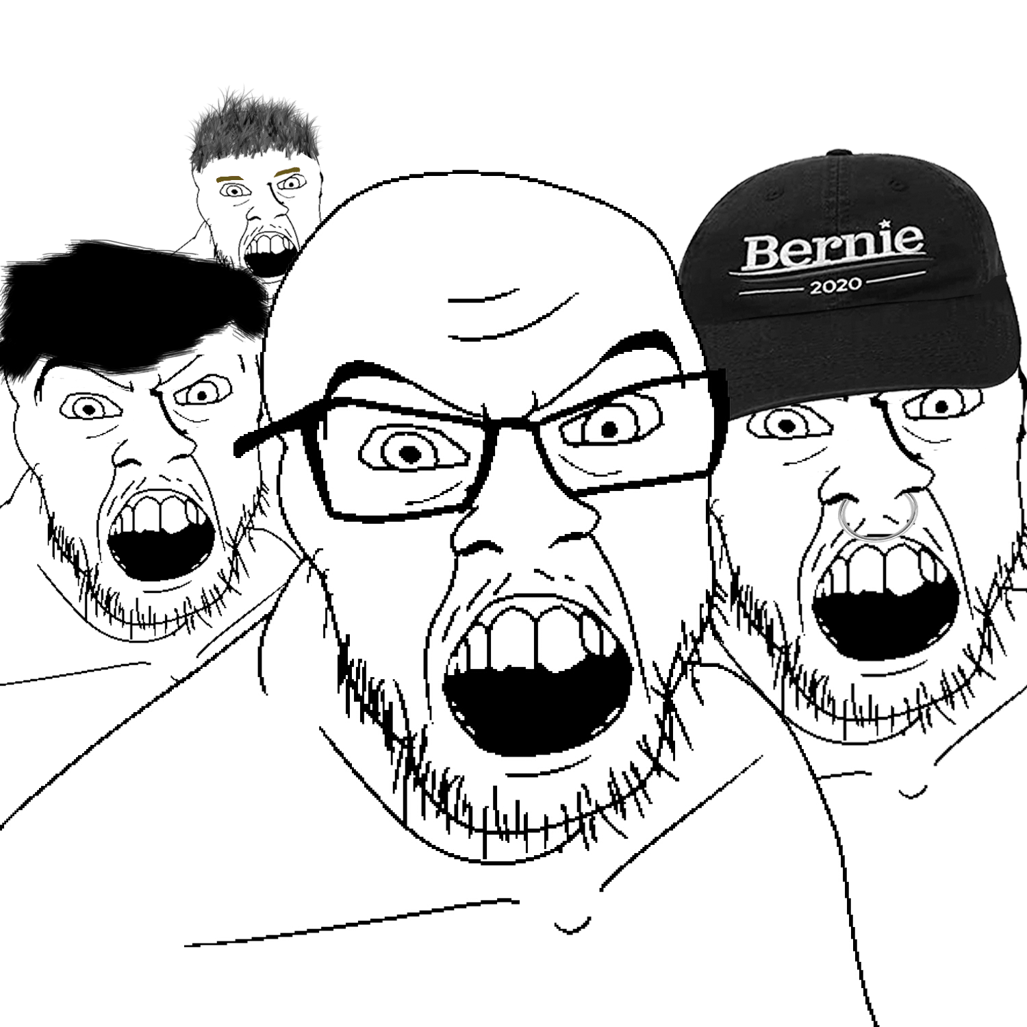 Wojak soy boys scoffing — Wojak meme