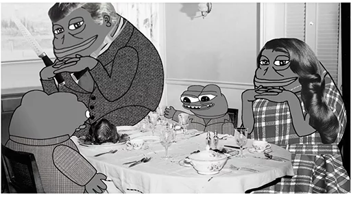 Family dinner Groyper sticker — Sticker Packs meme
