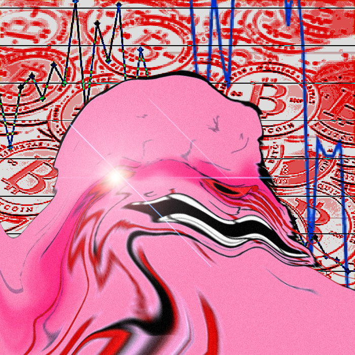 Pink wojak melting bitcoin — Wojak meme