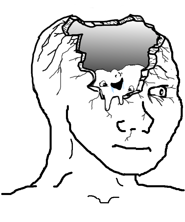 Brainlet cracked skull — Brainlet meme