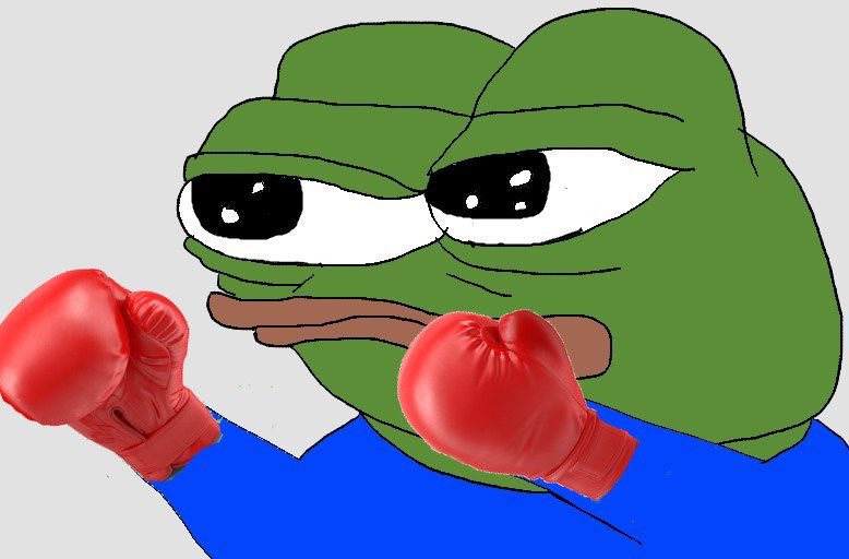 Pepe boxing gloves up — Pepe meme