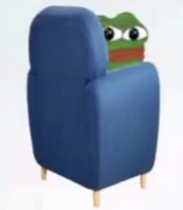 Pepe apu turning around looking in chair — Apu meme