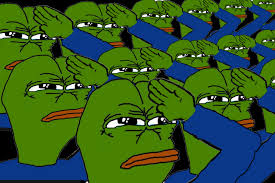 Pepes salute in unison — Pepe meme