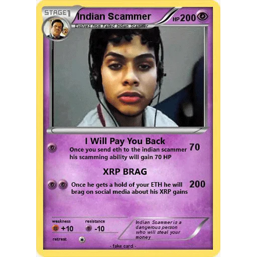 Indian scammer card Jeet Degen sticker — Sticker Packs meme