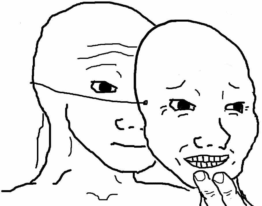 Wojak happy mask — Wojak meme