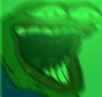 Pepe green face huge laugh — Pepe meme