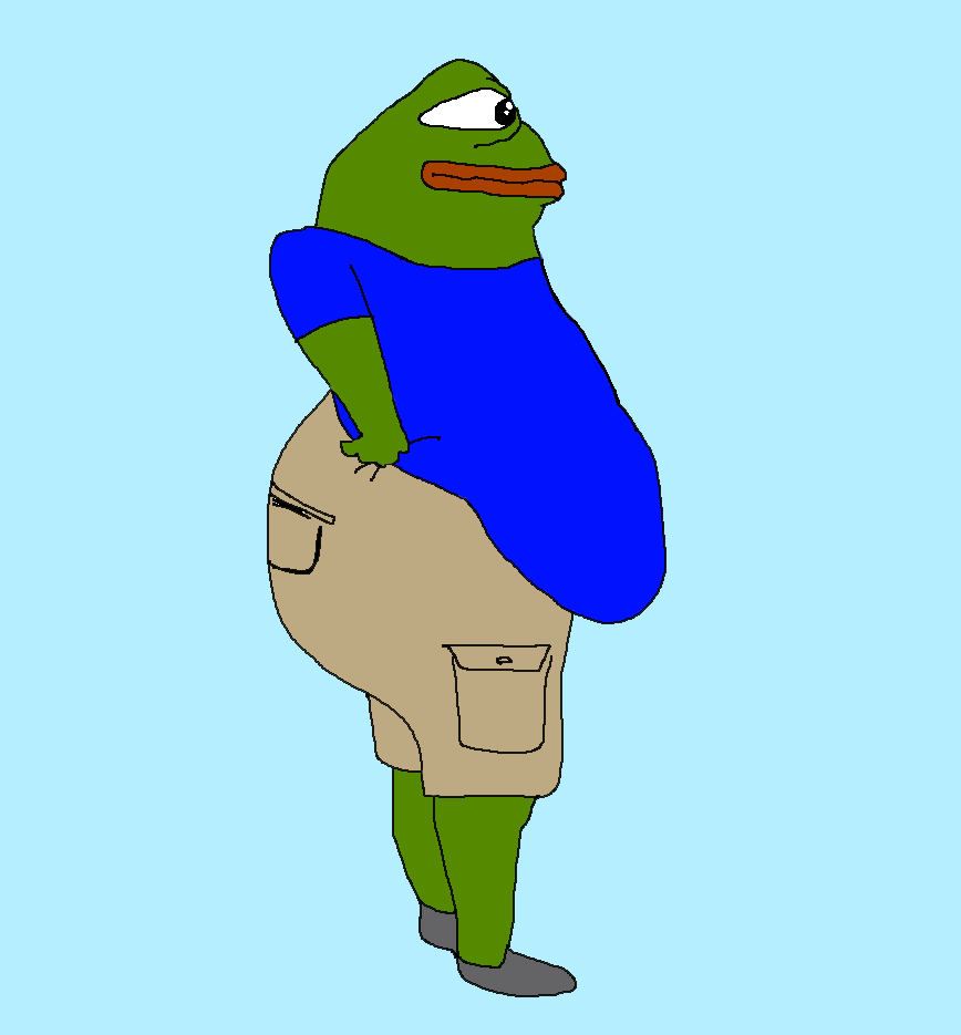 Pepe fat stomach side view — Pepe meme