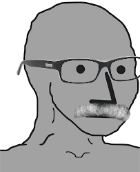 Wojak npc mustache — Wojak meme