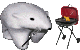 Polar bear walking to grill — Reaction meme