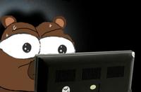 Bobo nervous at computer — Bobo meme