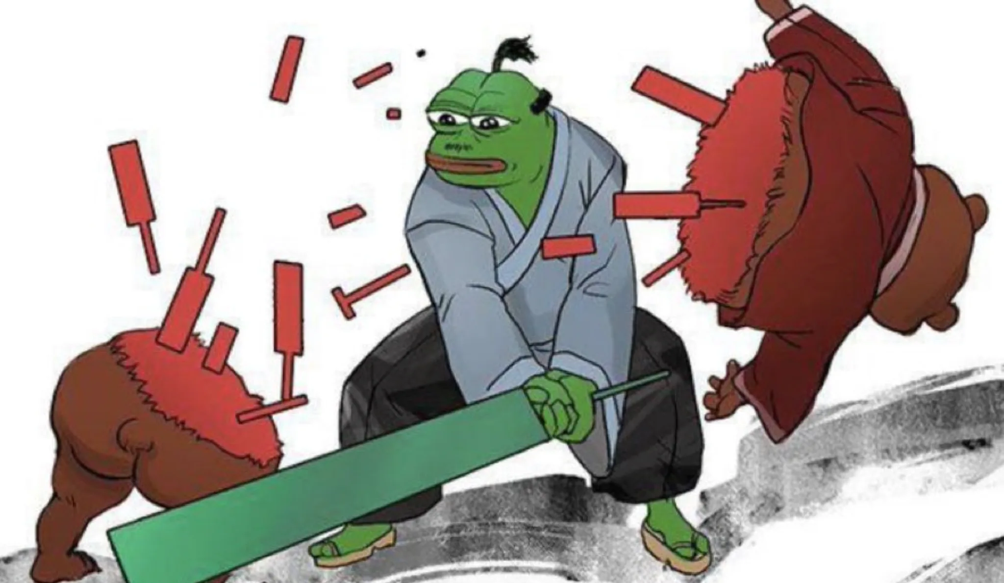 Samurai Pepe slices through the bear market — Reaction meme