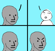 Wojak npc 4 panel angry — Wojak meme