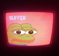 Pepe suffer tv screen — Pepe meme