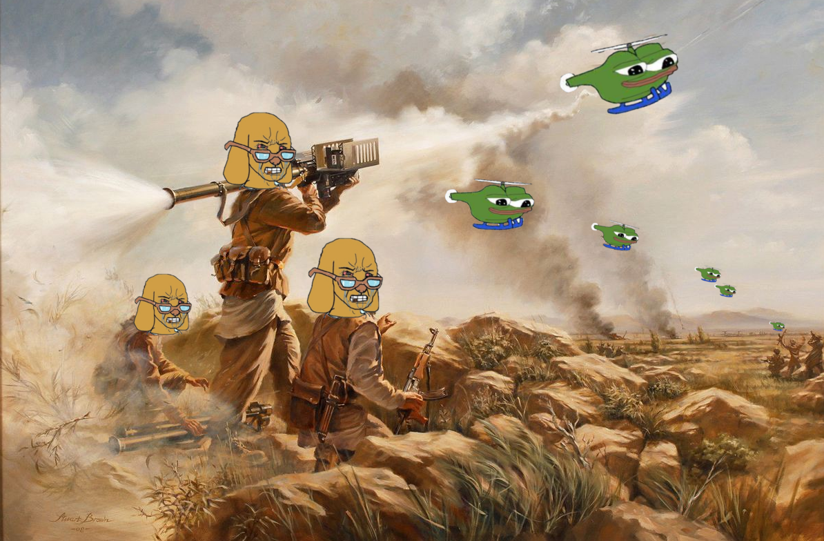 Pepe copter shot down by jannies — Pepe meme