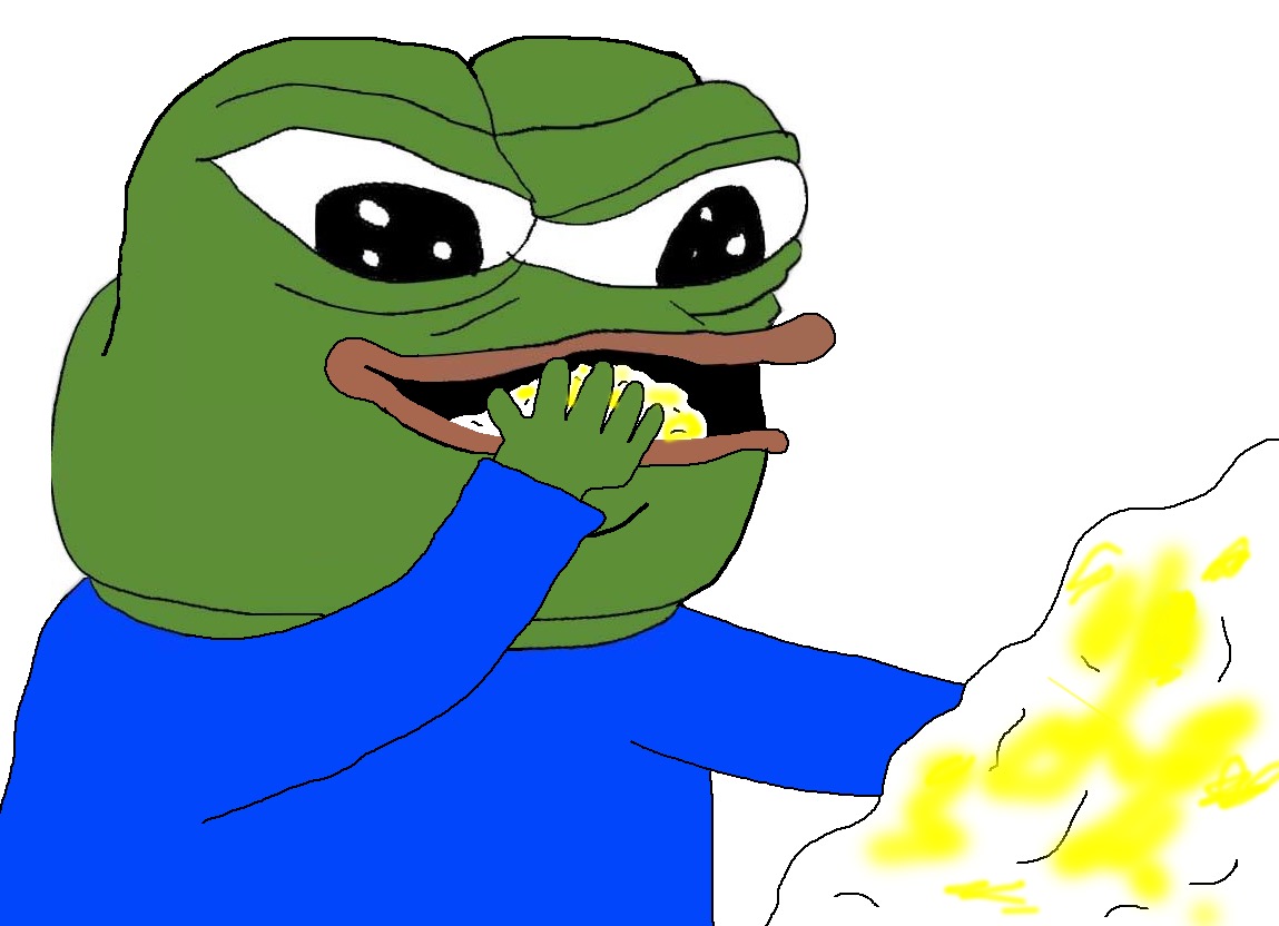 Pepe fat eating popcorn — Pepe meme