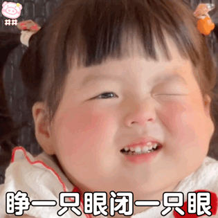 睁一只眼闭一只眼 — Reaction meme