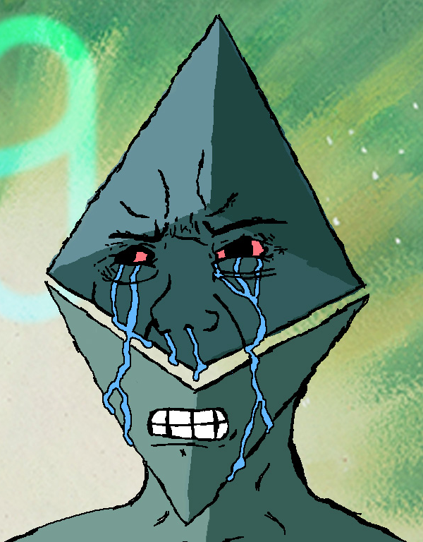 Wojak ethereum logo head crying angry — Wojak meme