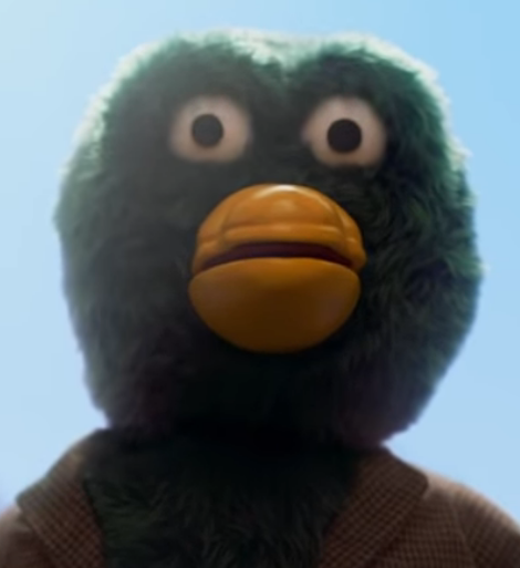 Shocked puppet bird — Reaction meme