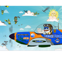 Toshi cat smug airplane dogfight — $TOSHI meme