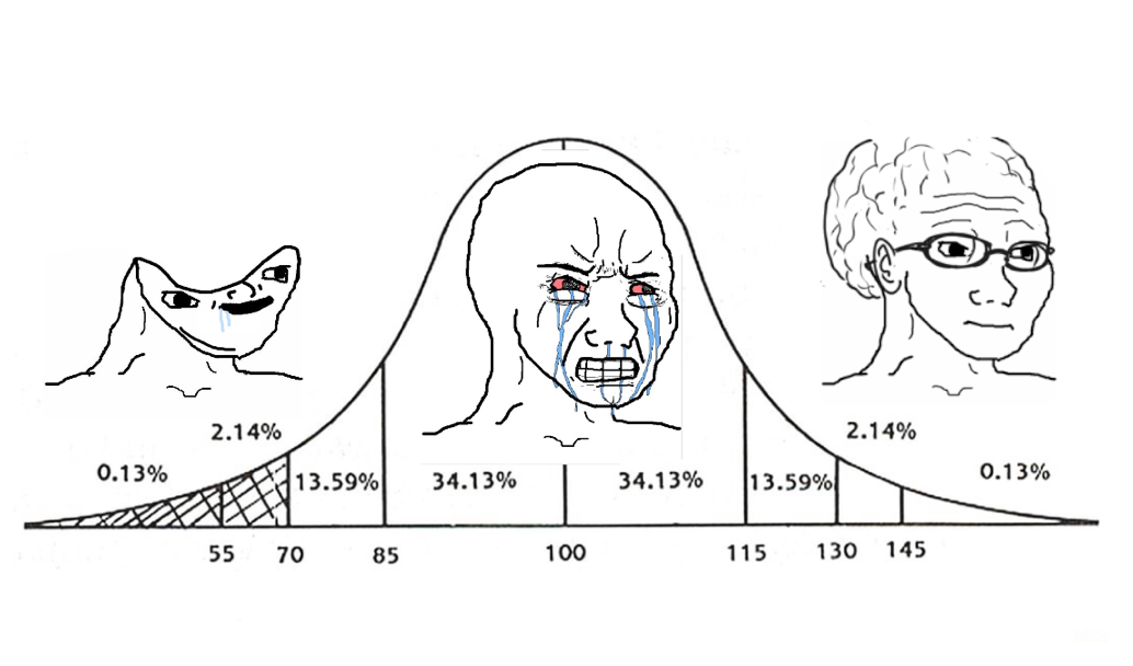 Wojak IQ normal distribution 2 meme template — Templates meme