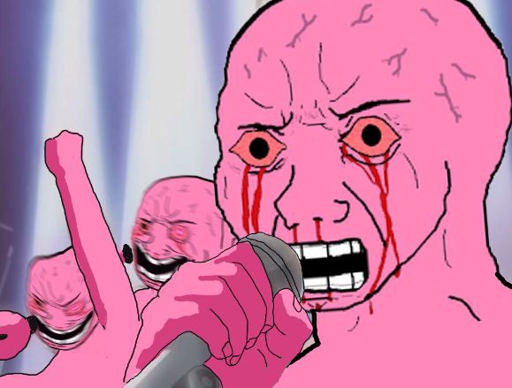Pink wojak singing — Wojak meme
