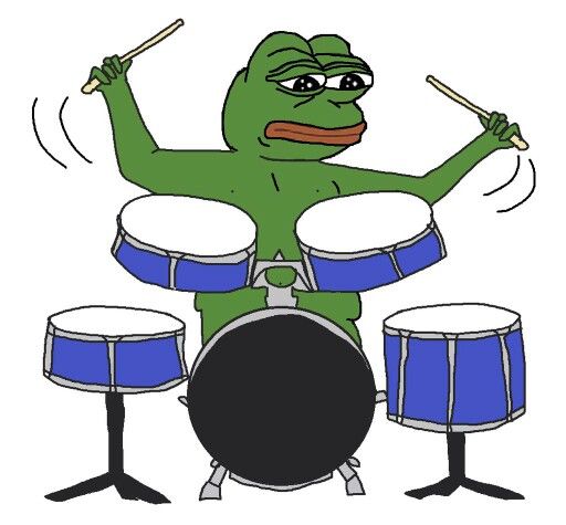 Pepe sad playing drums — Pepe meme