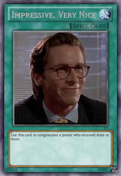 Bateman dubs trading card — Reaction meme