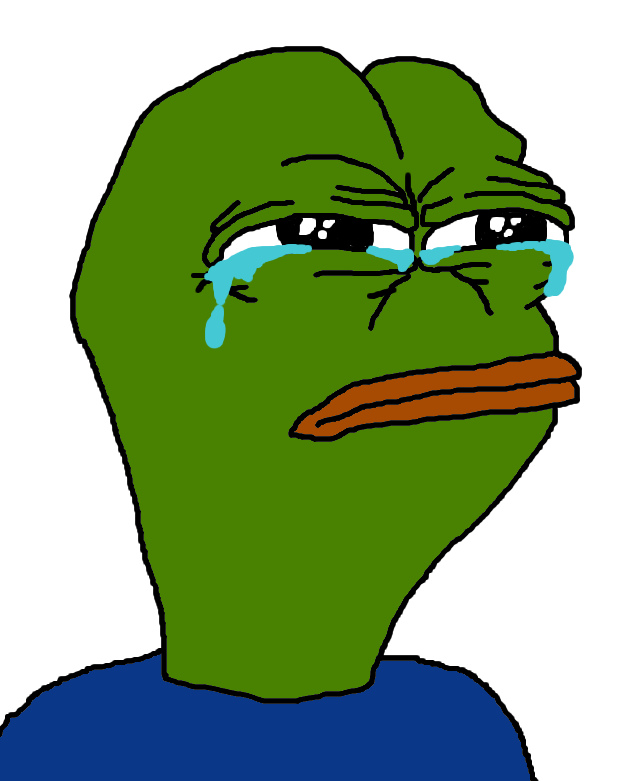 Pepe skinny neck crying mad — Pepe meme
