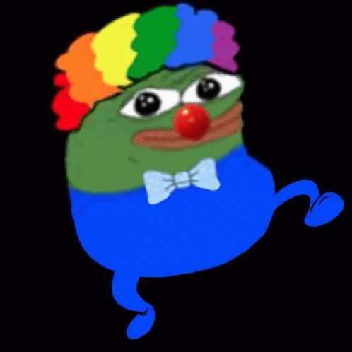 Pepe clown hair running — Pepe meme