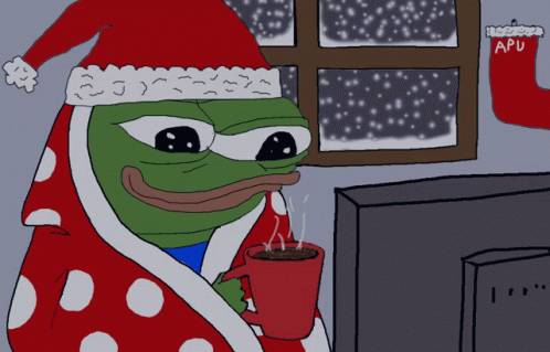 Pepe comfy christmas night — Pepe meme