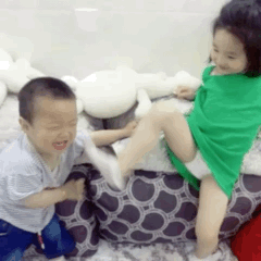 Sister Kick Baby Brother — Reaction meme