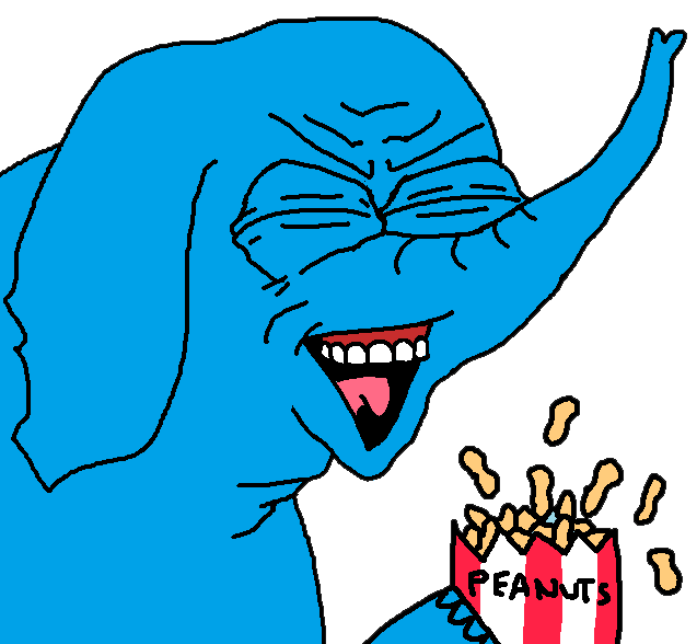 Elephant peanuts laughing — Reaction meme