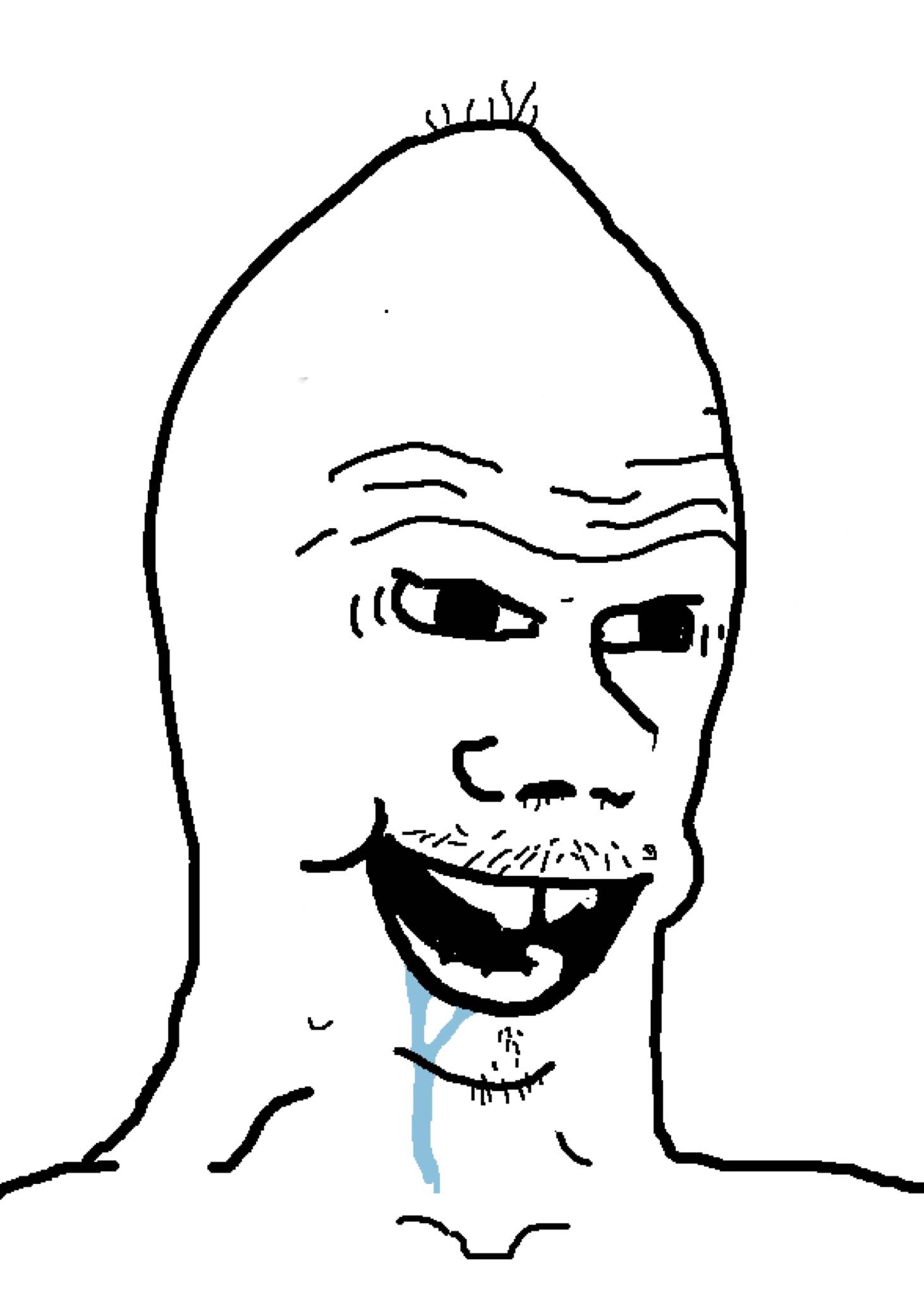 Brainlet uncle drolling — Brainlet meme