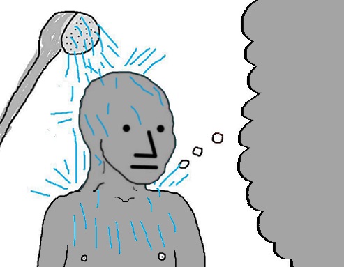 Wojak npc shower — Wojak meme