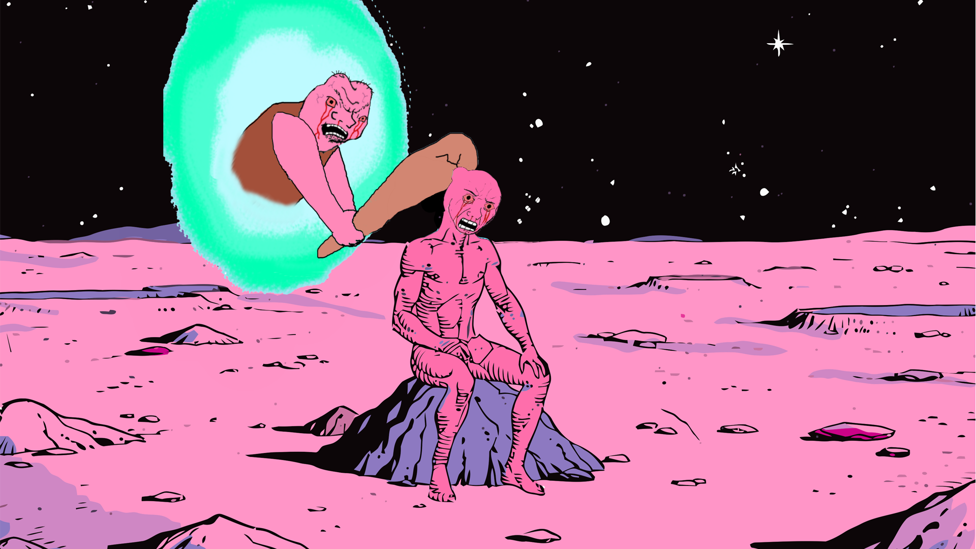 Pink wojak moon bonk — Wojak meme